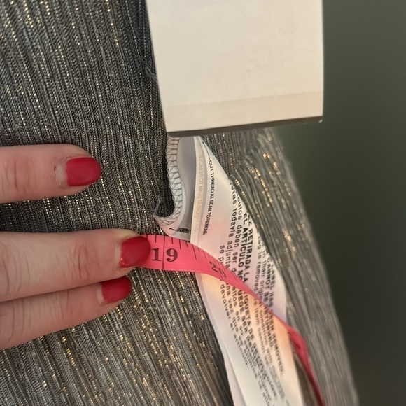 NWT Dress the Population Dream Metallic Tiered Midi Dress Dove Gray XXL 14 16 🪩 - Picture 15 of 15